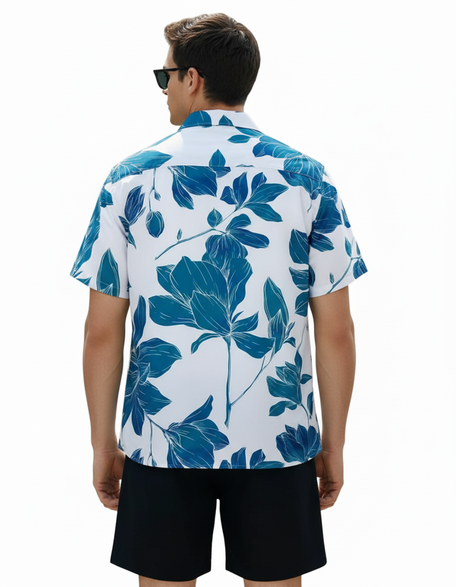 Men's Printed Half Sleeves Regular Collar Casual Shirt